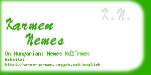 karmen nemes business card